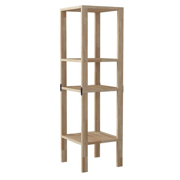 Handy Living Freemont 47.2 in. Natural Solid Wood 3 -Shelf Convertible Narrow Bookcase Shelving Unit