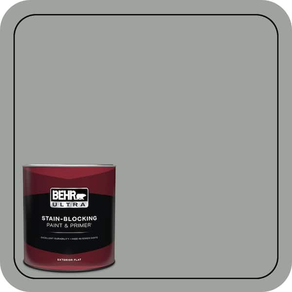 BEHR ULTRA 1 qt. #710F-4 Sage Gray Flat Exterior Paint & Primer
