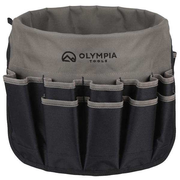 OLYMPIA 18 in. 30-Pocket Black 5 gal. Tool Bucket Organizer