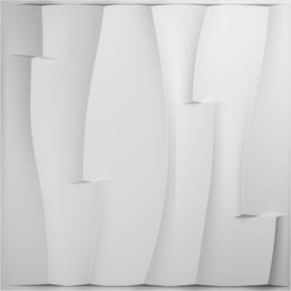 Ekena Millwork 19-5/8"W x 19-5/8"H Brick Wave EnduraWall Decorative 3D Wall Panel, White, (10-Pack for 26.75 Sq.Ft.)