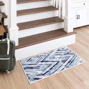 Creede Blue 1 ft. 8 in. x 2 ft. 10 in. Machine Washable Area Rug