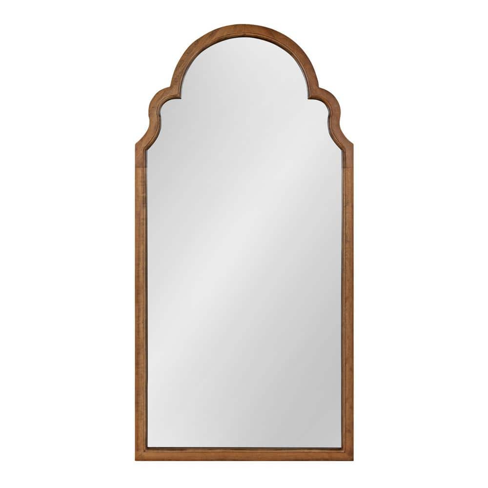 Hogan Rustic Brown Poplar Wood Arched Vanity Mirror 24x48