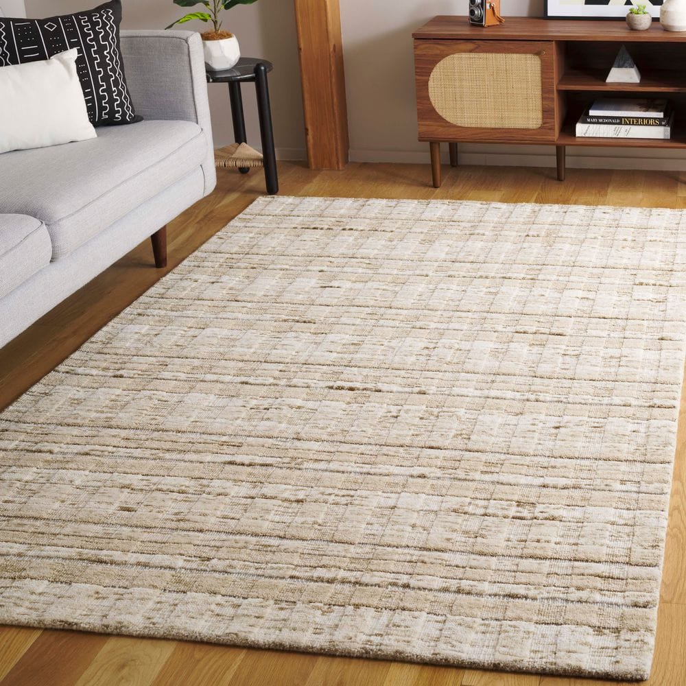 Elements 4 ft. x 6 ft. Beige Coastal Modern Heathered Stripe Area Rug price history on PriceWatchPro