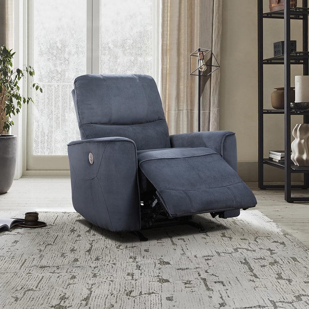 Marigold Dark Gray Velvet Power Rocker Recliner
