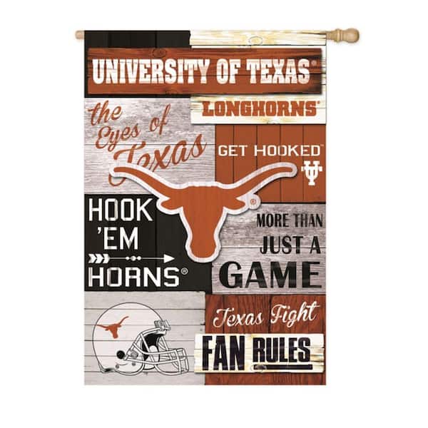 Team Sports America 2-1/3 ft. x 3-2/3 ft. Linen University of Texas 2-Sided Fan Rules House Flag
