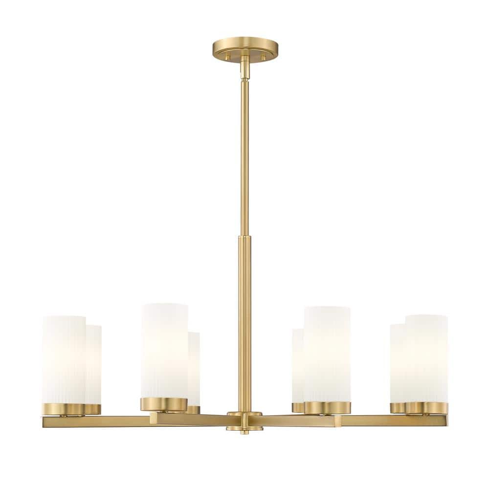 Danica 8-Light in Modern Gold Chandelier with no bulbs included