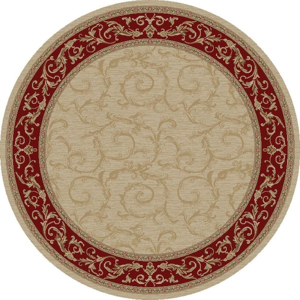 Concord Global Trading Jewel Veronica Ivory 5 ft. Round Area Rug