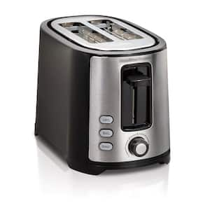 750-Watt 2-Slice Black and Stainless Steel Wide Slot Toaster