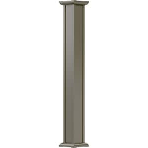 8' x 5-1/2" Endura-Aluminum Acadian Style Column, Square Shaft (Load-Bearing 24,000 LBS), Non-Tapered, Clay