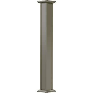 10' x 5-1/2" Endura-Aluminum Acadian Style Column, Square Shaft (Load-Bearing 24,000 LBS), Non-Tapered, Clay