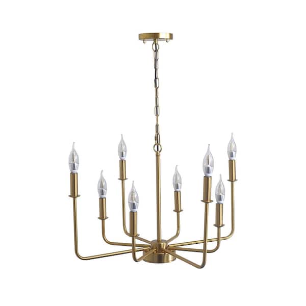 CIPACHO 8-Light Golden Candle-Shaped Chandelier