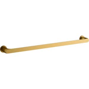 Avid 24 in. Wall Mounted Single Towel Bar in Vibrant Brushed Moderne Brass
