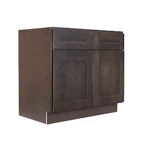 Lancaster Shaker Assembled 33 in. x 34.5 in. x 24 in. Base Cabinet with 2 Doors and 2 Drawers in Vintage Charcoal