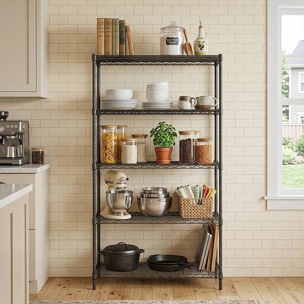 HDX Black 5-Tier Steel Wire Shelving Unit (36 in. W x 72 in. H x