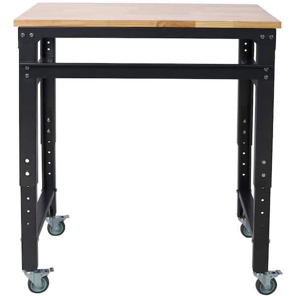 BOPOREA MEGO LLC 35 in. Rolling Adjustable Height Workbench Locking Casters & Customizable Feet Versatile Workshop Garage and Craft Table