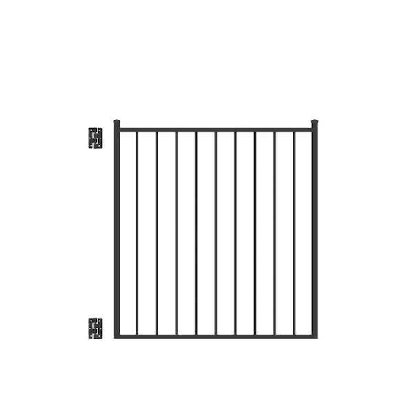 Barrette Outdoor Living Beechmont Standard-Duty 4 ft. W x 4 ft. H Black Aluminum Straight Pre-Assembled Fence Gate