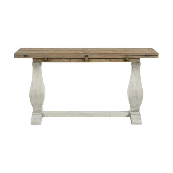 white pedestal console table