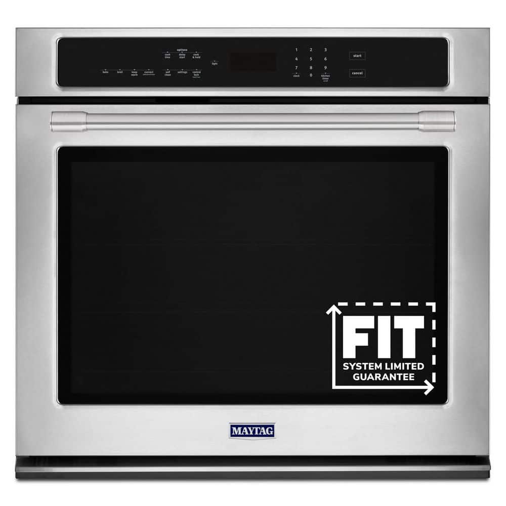 Maytag 30 in. Single Electric Wall Oven with True Convection in Fingerprint Resistant Stainless Steel