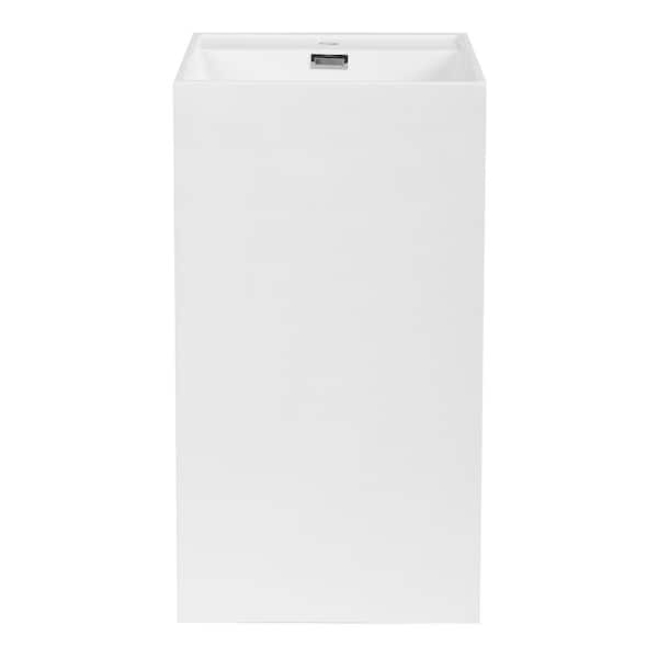 Streamline 17.7 in. Solid Surface Resin Pedestal Sink Basin in White