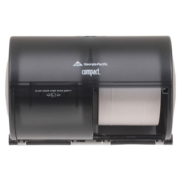 Georgia-Pacific Compact Translucent Smoke Side-by-Side Double Roll Bathroom Tissue Dispenser