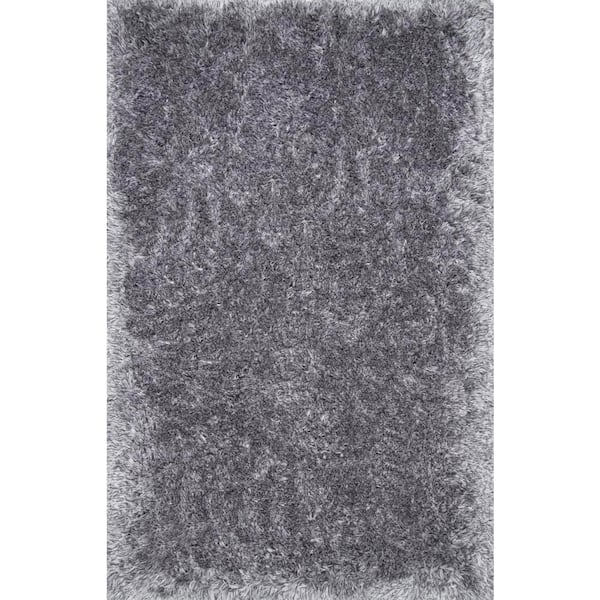 nuLOOM Kristan Solid Shag Gray Doormat 3 ft. x 5 ft. Area Rug