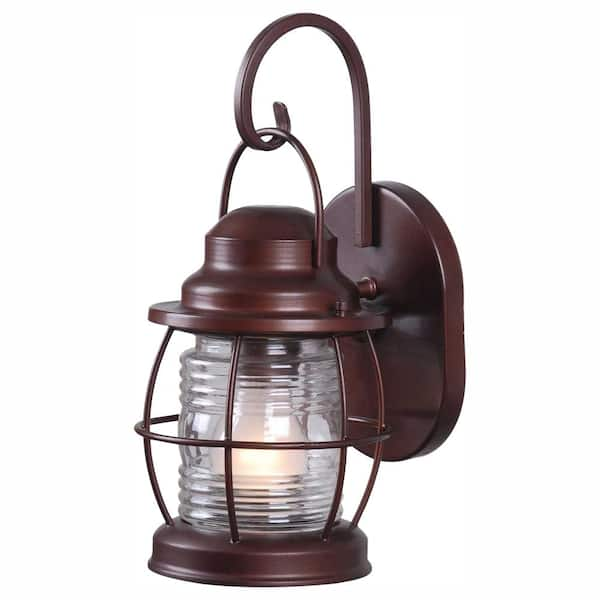 Home Decorators Collection Harbor 12.25 in. 1-Light Copper Outdoor Wall Lantern Sconce