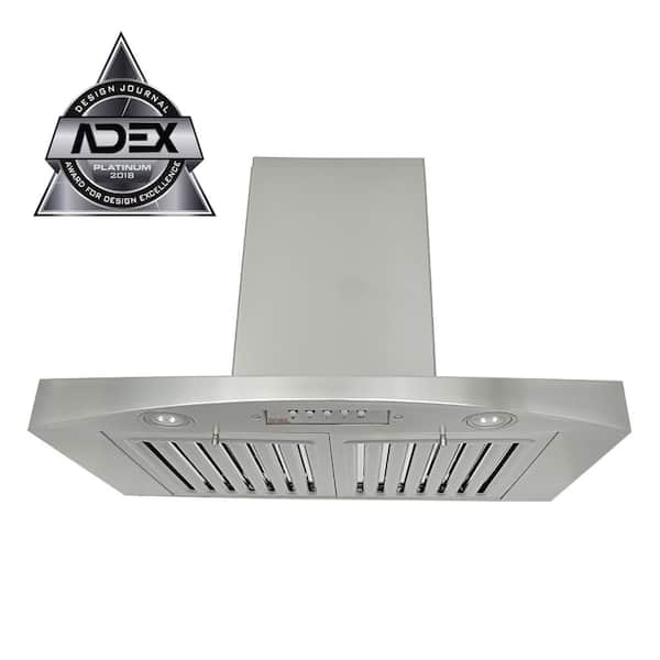 30 in. 700 CFM Wall Mount Ducted Range Hood Silver in Stainless Steel Touch Control 3-Speed Stove Vent