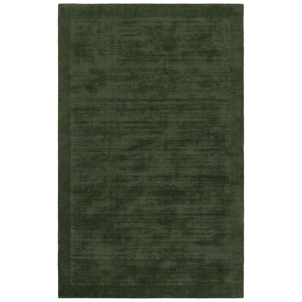 Mirage 9 ft. x 12 ft. Green Solid Color Border Area Rug