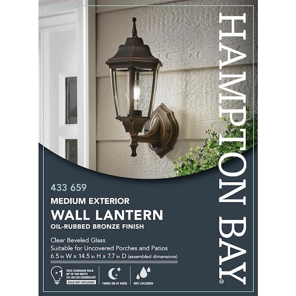 Hampton Bay 1 Light Oil Rubbed Bronze, Outdoor Lantern Light Fixture For Posters