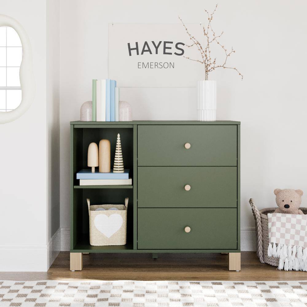 Olive and Driftwood Modern Nursery Combo Dresser