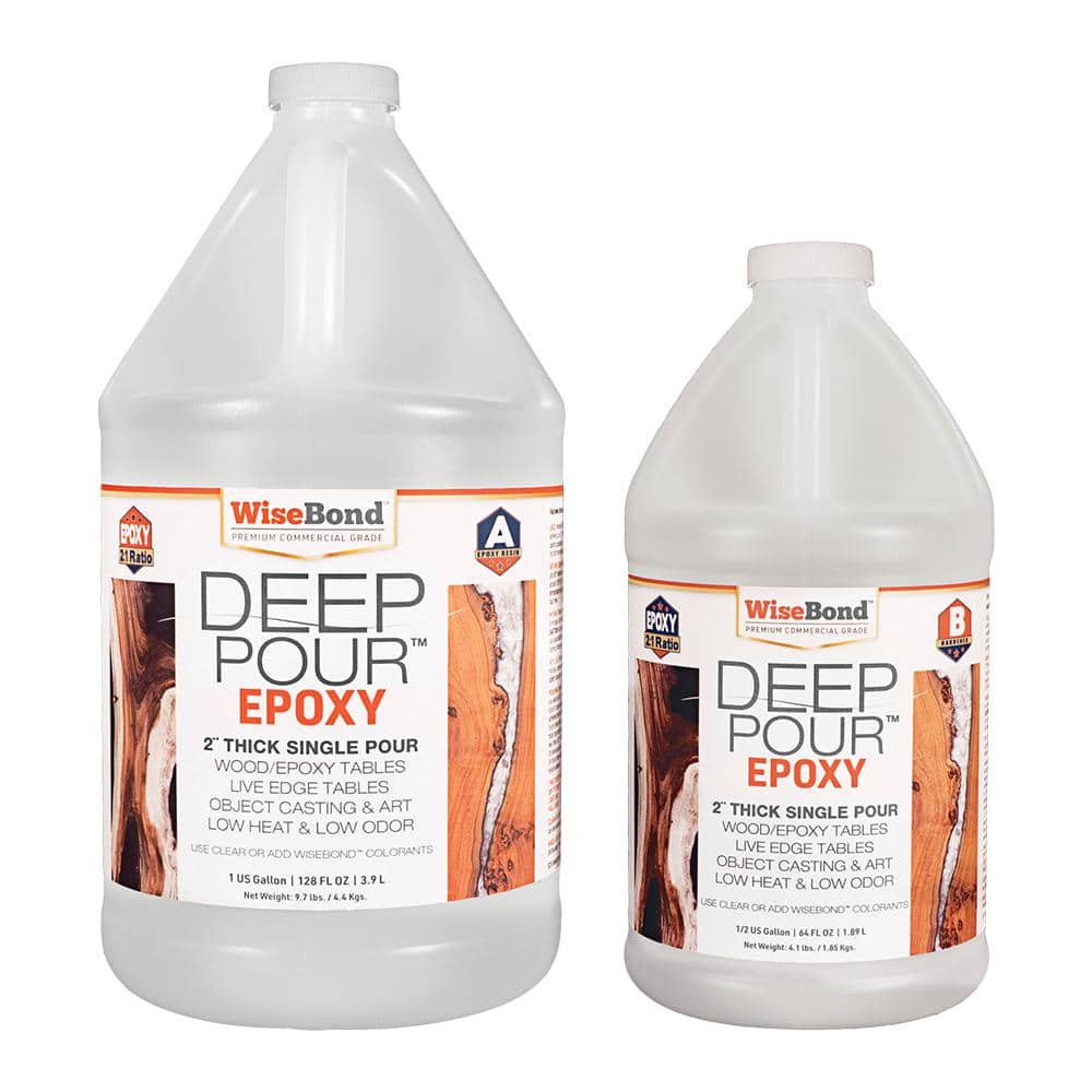 WiseBond 1.5 gal. Clear Deep Pour 2 in. Thick Single Pour 2:1 Ratio River  Table Epoxy (Kit) DW025109 - The Home Depot