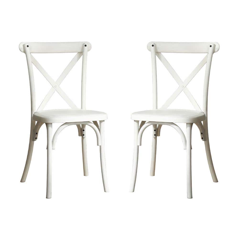 Resin X-Back Outdoor/Indoor Dining Chair in Lime White, Retro Design (2-Pac