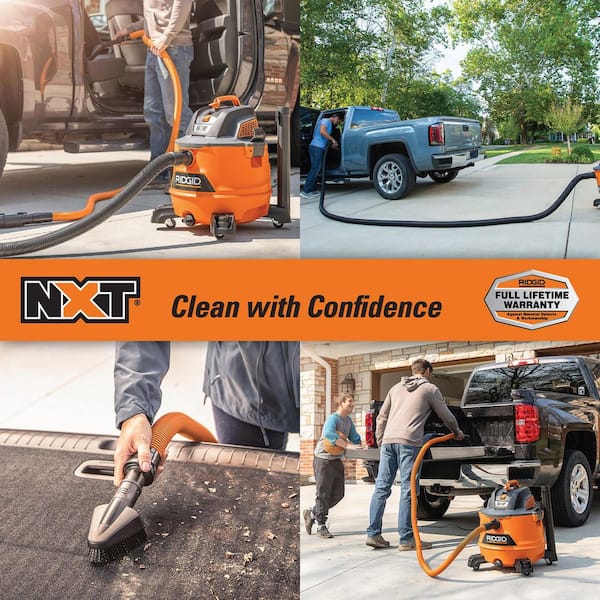 14 Gal. 6.0 Peak HP NXT Shop Vacuum Wet Dry Vac with Filter, 20 ft. Hose, Accessories and Car Cleaning Kit HD1401B