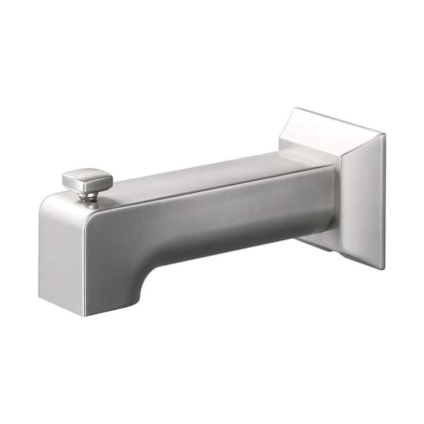 (1-Pack) Universal 6.26 in Tub Spout Replacement Tub Spout with Diverter in Brushed Nickel