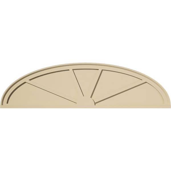 58 in. W x 15-1/2 in. H x 2 in. P Elliptical 4 Spoke Signature Urethane Pediment, Primed Tan