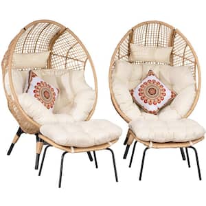 Lounge Egg Chairs with Ottoman