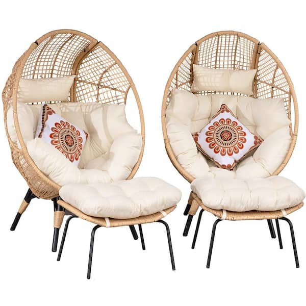 NICESOUL Lounge Egg Chairs with Ottoman