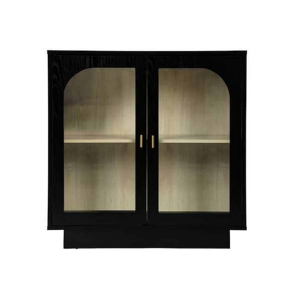Anky 31.1 in. W x 13.78 in. D x 31.5 in. H Black Particle Board Freestanding Bathroom Linen Cabinet in Black