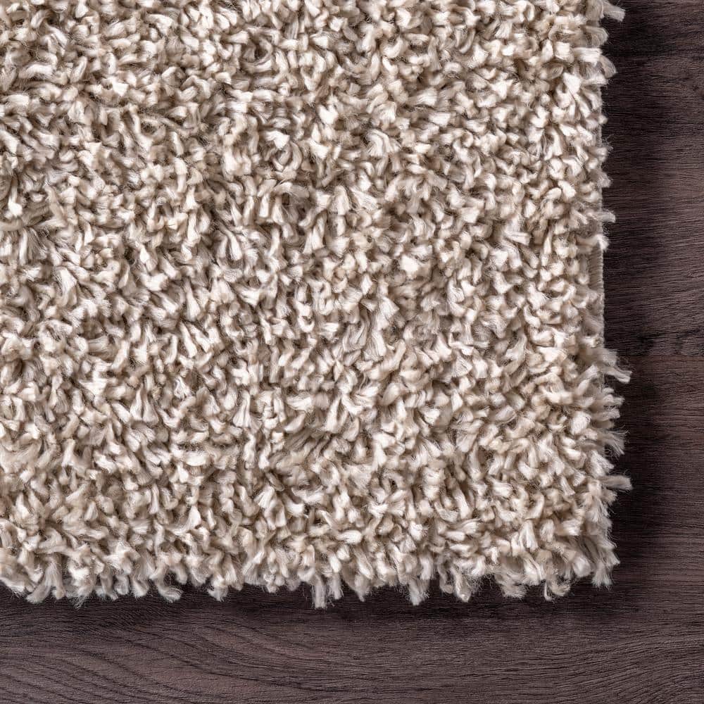 Nuloom Kara Solid 2x8 Runner Shag Indoor Area Rug for Living Room Bedroom Dining Room Nursery Entryway Hallway, Beige