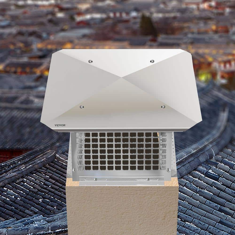VEVOR 13" x 13" Silver Stainless Steel Chimney Cap