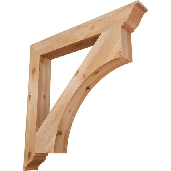 Ekena Millwork 6 in. x 48 in. x 48 in. Western Red Cedar Westlake Traditional Rough Sawn Bracket