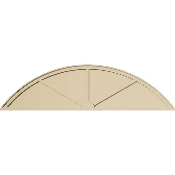 Ekena Millwork 80-in. W x 21-in. H x 2-in. P Segment Arch 3 Spoke Signature Urethane Pediment, Primed Tan