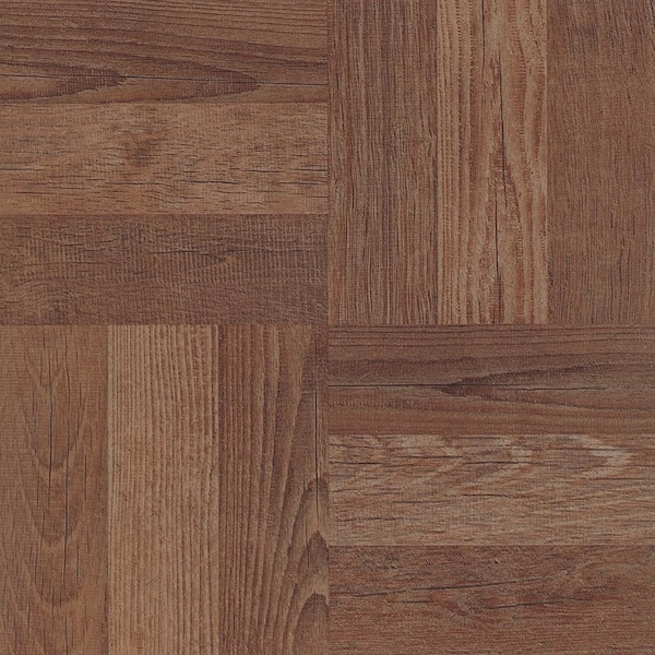 Take Home Sample - Parquet Brown 6 in. W x 6 in. L Residential Vinyl Tile Flooring