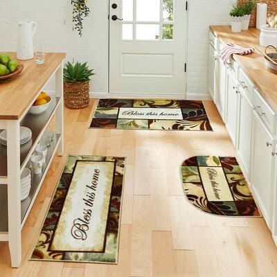 Rules to Live by Kaleidoscope Multi 3 ft. x 4 ft. 3-Piece Indoor Rug Set