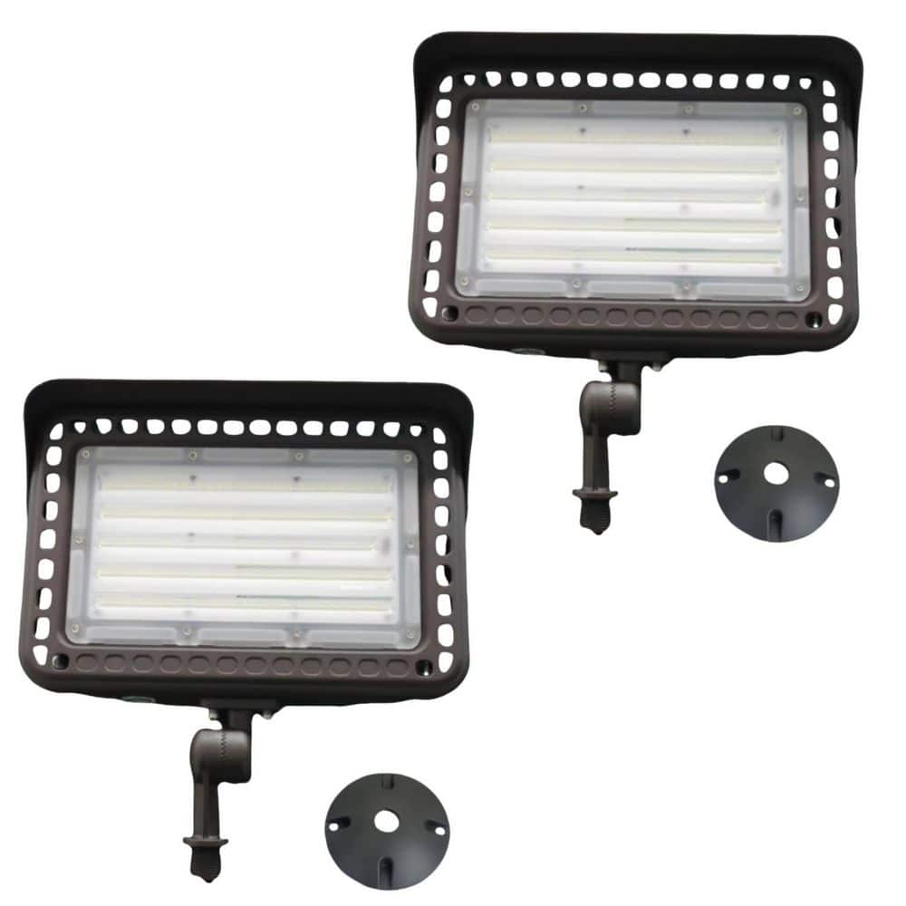 600-Watt Equivalent 18000 Lumens 120 Degree Bronze Dusk-to-Dawn Integrated LED Flood Light,5000K Bright White (2-Pieces) price history on PriceWatchPro