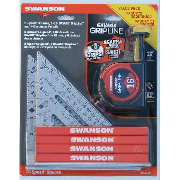 Swanson Speed Square, Pencil, Tape Measure Tool Value Pack