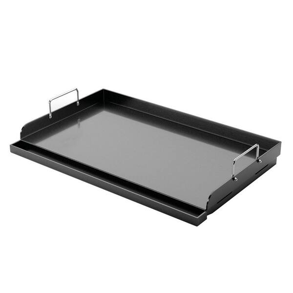 25 in. x 16 in. Nano-Ceramic Coated Nonstick Griddle Gray Steel Detachable Handles Grease Trough Gas Charcoal Grill