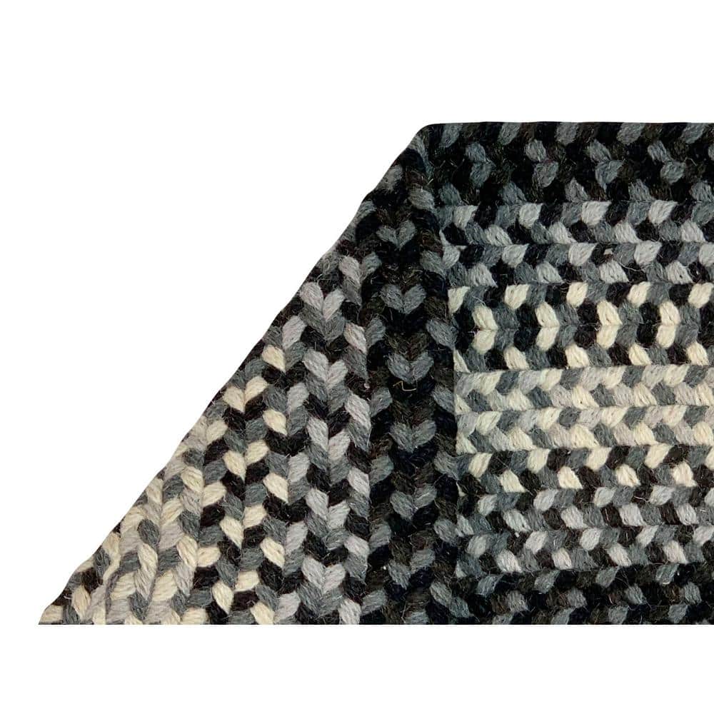 Gray Oval 20" x 30" Reversible Wool Braided Rug