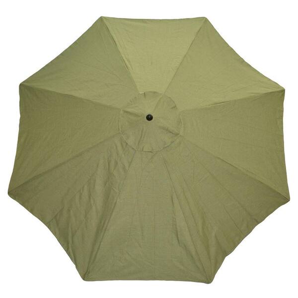 Plantation Patterns 11 ft. Patio Umbrella in Lakeside Green Textured