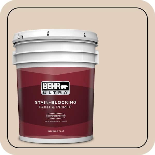 BEHR ULTRA 5 gal. #N240-2 Adobe Sand Extra Durable Flat Interior Paint & Primer